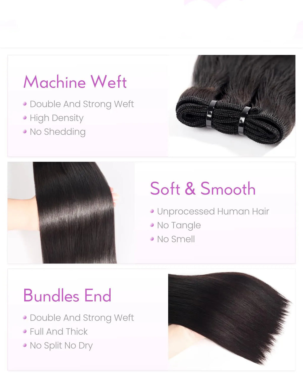 13A Raw Straight Bundles Human Hair Natural Black Hair Bundles 100% Raw Vietnamese Human Hair,Three Times the Lifespan