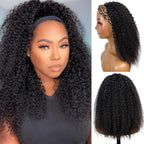 Headband Wigs Human Hair for Black Women Kinky Curly Deep Curly Human Hair Wigs No Lace Front Wig Density Natural Black Color