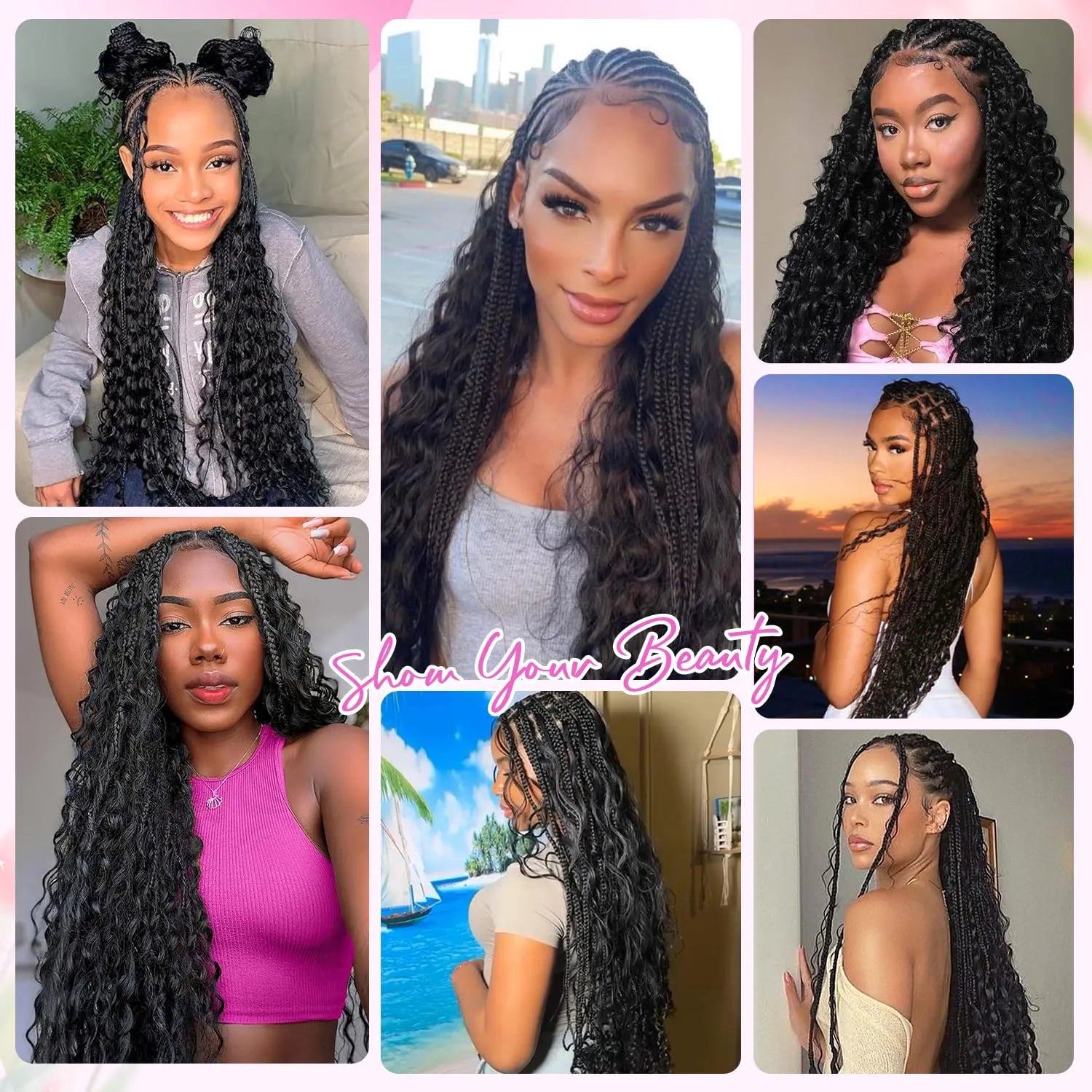 Human Braiding Hair for Boho Braids 18 Inch 100g 2 Bundles/Pack Deep Wave 12A Curly Brazilian Virgin Hair Extensions No Weft Knotless Bulk