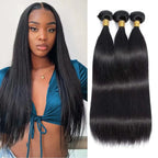 Straight Human Hair Brazilian Straight Hair Bundles 100% Unprocessed Virgin Hair Weave Bundle Human Hair Extensions for Women Natural Color