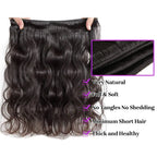Body Wave Human Hair 3 Bundles 100% Unprocessed 10A Brazilian Raw Weave Bundle Human Hair Extensions for Black Women Natural Color