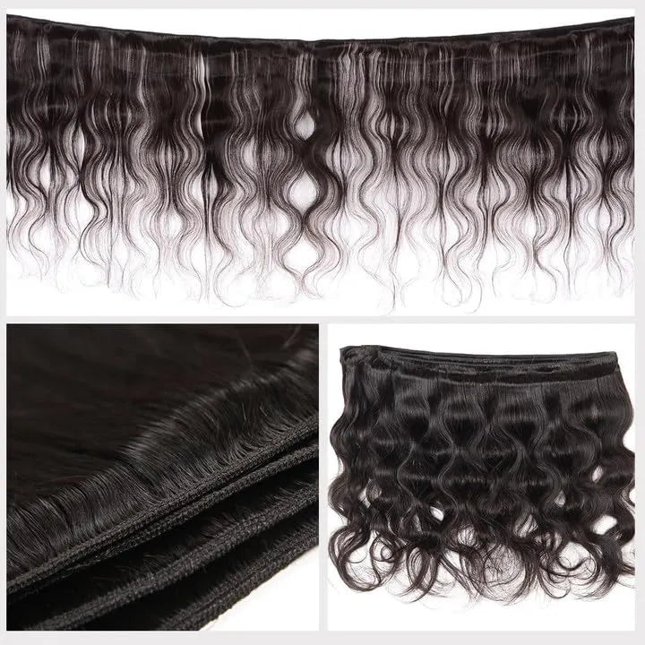Human Hair Bundles Body Wave Bundles 10A Grade 100% Unprocessed Brazilian Virgin Hair 3 Bundles Deals Real Human Hair Extensions For Black Women Natural Black