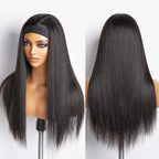 Straight Headband Wigs Human Hair for Black Women Glueless None Lace Front Wig Brazilian Virgin Human Hair Wigs Natural