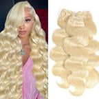 613 Bundles Blonde Human Hair Single Bundle 12-28 inch 3 Bundles Body Wave 100% Unprocessed 10A Brazilian Virgin 613 Human Hair Bundles 100g per bundle