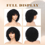 Short Curly Wig 210% Natural Color 100% Human Hair