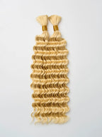 100% human braiding hair for Boho Braids 18 Inch 100g 2 Bundles Deep Wave Bulk No Weft 10A Curly Human Hair bulk unprocessed brazilian hair