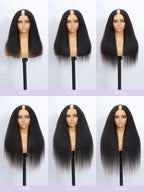 Kinky Straight U Part Human Hair Wig 12A Upgraded Glueless Full Head Clip in U Part Wigs for Women Natural Black brazilian hair