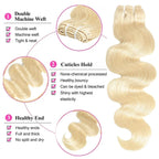 613 Bundles Blonde Human Hair Single Bundle 12-28 inch 3 Bundles Body Wave 100% Unprocessed 10A Brazilian Virgin 613 Human Hair Bundles 100g per bundle