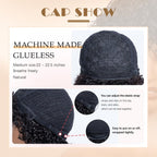 Short Curly Wig 210% Natural Color 100% Human Hair