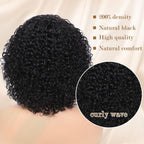 Short Curly Wig 210% Natural Color 100% Human Hair
