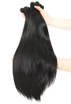 Raw Bundles Human Hair, No Tangle Shedding, Keep Texture Silky Soft after 89 Times Washes, 13A Raw Indian Bundles Triple Lifespan Chemical Free