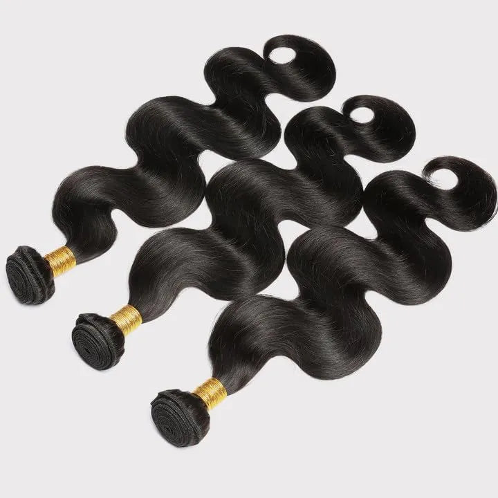 Human Hair Bundles Body Wave Bundles 10A Grade 100% Unprocessed Brazilian Virgin Hair 3 Bundles Deals Real Human Hair Extensions For Black Women Natural Black