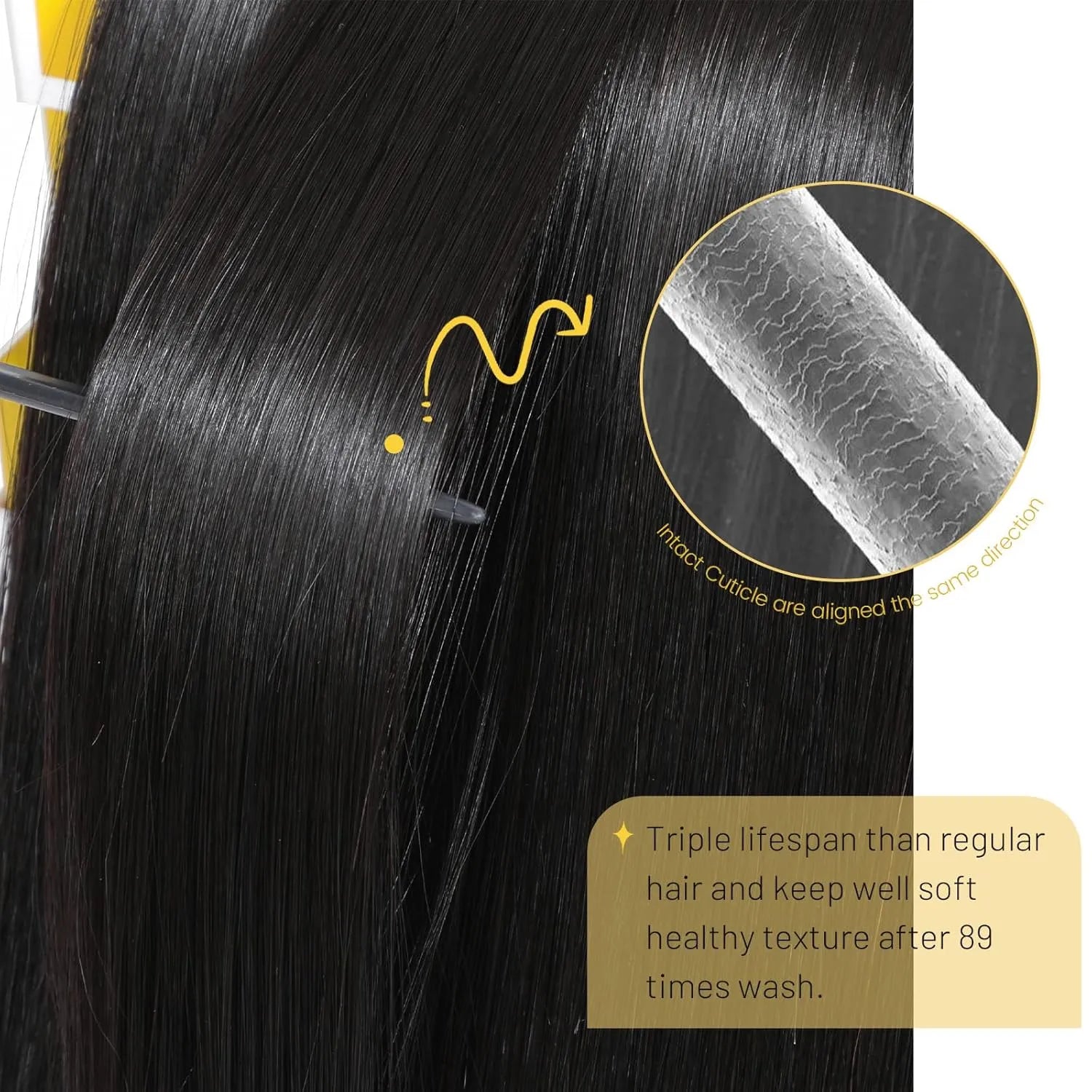 Raw Bundles Human Hair, No Tangle Shedding, Keep Texture Silky Soft after 89 Times Washes, 13A Raw Indian Bundles Triple Lifespan Chemical Free