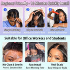 v part wig human hair body wave upgrade u part glueless wigs human hair pre plucked pre cut for black women 180% density 4x4x1 inch middle net clip in half wig natural black