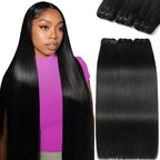 13A Human Hair Bundles Straight Human Hair Unprocessed Brazilian Hair 3 Bundles Quick Weave Natural Black
