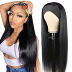 Straight Headband Wigs Human Hair for Black Women Glueless None Lace Front Wig Brazilian Virgin Human Hair Wigs Natural