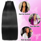 13A Human Hair Bundles Straight Human Hair Unprocessed Brazilian Hair 3 Bundles Quick Weave Natural Black