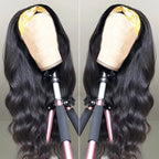 Human Hair Body Wave Headband Wigs for Black Women Brazilian Virgin Hair Glueless None Lace Front Wigs Headband Wig Wear and Go Wigs 180% Density