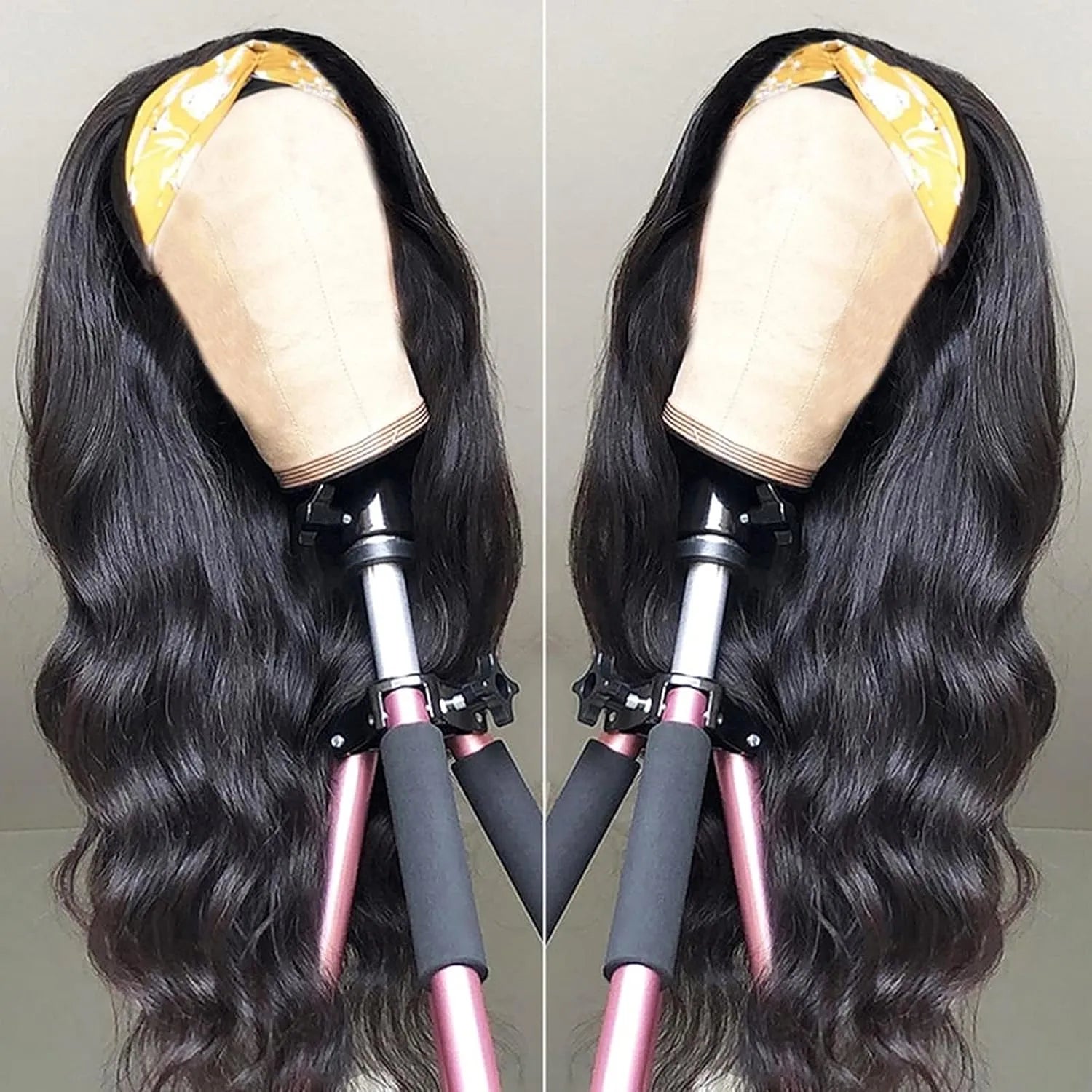 Human Hair Body Wave Headband Wigs for Black Women Brazilian Virgin Hair Glueless None Lace Front Wigs Headband Wig Wear and Go Wigs 180% Density