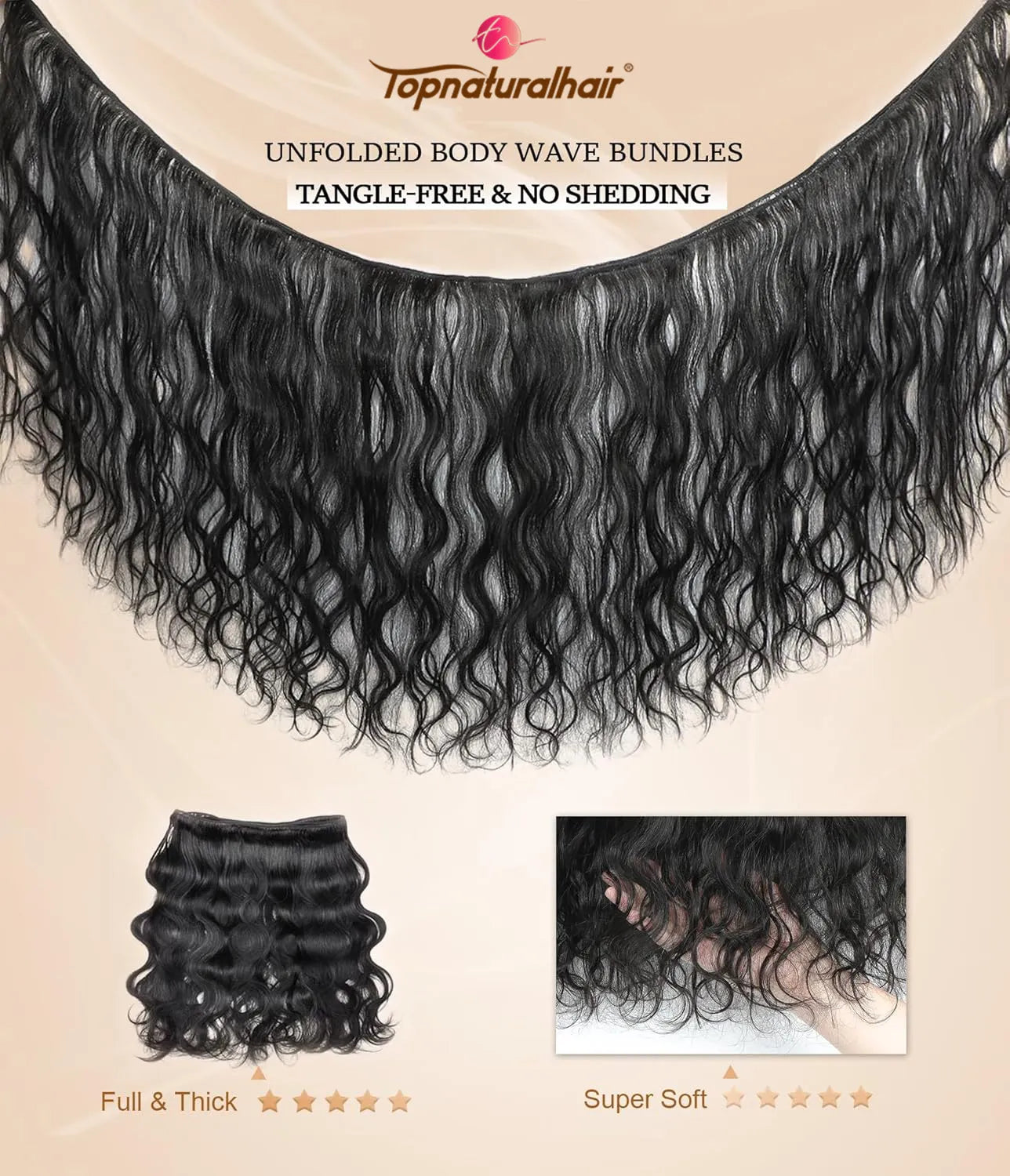 Healthy Human Hair Bundles, Body Wave Bundles Human Hair, 100% Unprocessed Selected Brazilian Virgin Remy Hair Extensions 3 bundles Single Bundle