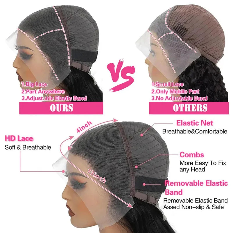 Bob Wig 13x4 HD Transparent Lace Front Wigs 100% Human Hair Pre Plucked 180% Density Short Bob Glueless Straight Wigs Human Hair for Women Natural Black