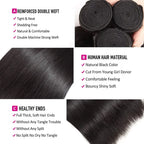Straight Human Hair Brazilian Straight Hair Bundles 100% Unprocessed Virgin Hair Weave Bundle Human Hair Extensions for Women Natural Color