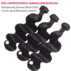 12A Human Hair Bundles Body Wave Bundles Human Hair 100% Unprocessed Brazilian Virgin Raw Remy Hair 3 Weaves Deals for Women Natural Color
