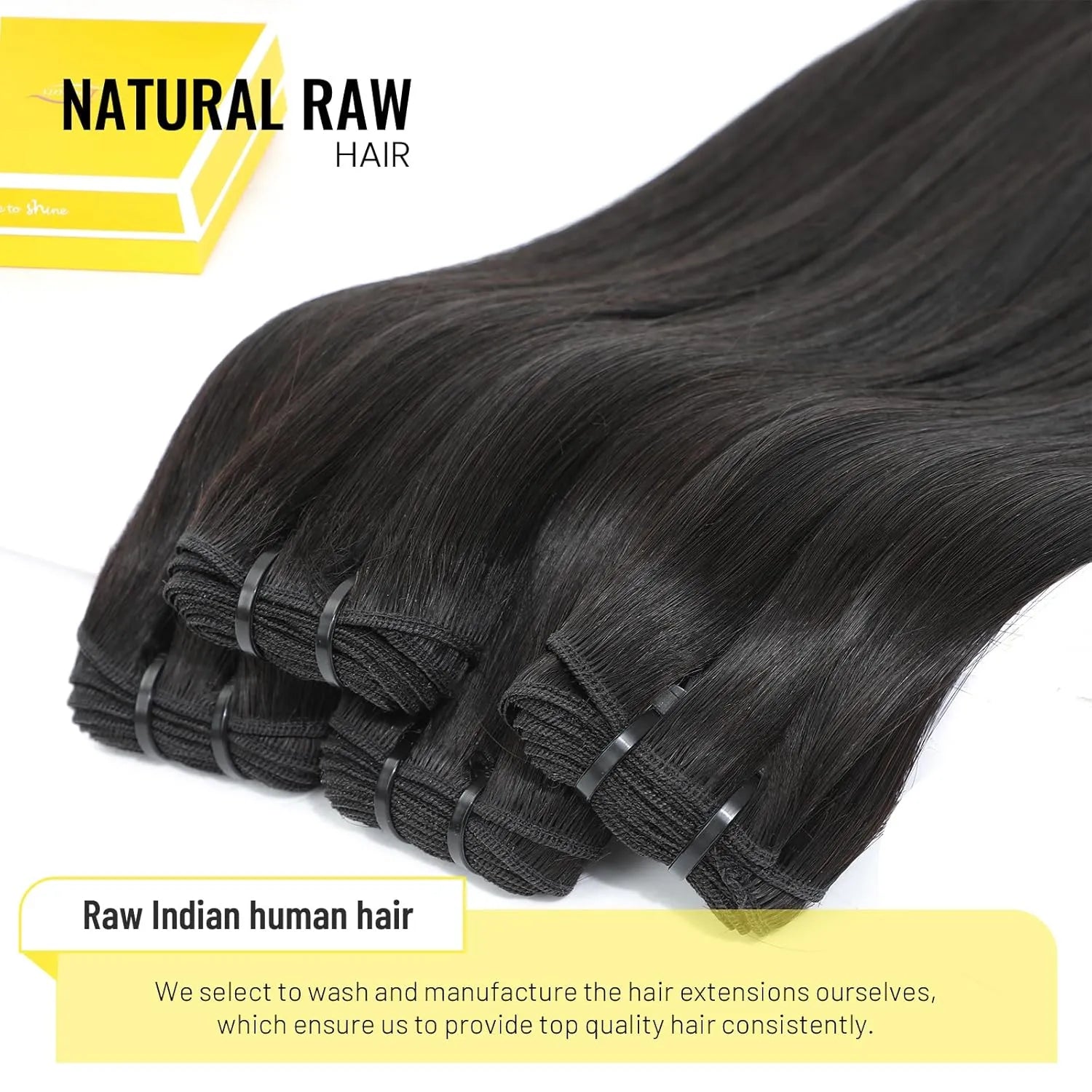 Raw Bundles Human Hair, No Tangle Shedding, Keep Texture Silky Soft after 89 Times Washes, 13A Raw Indian Bundles Triple Lifespan Chemical Free